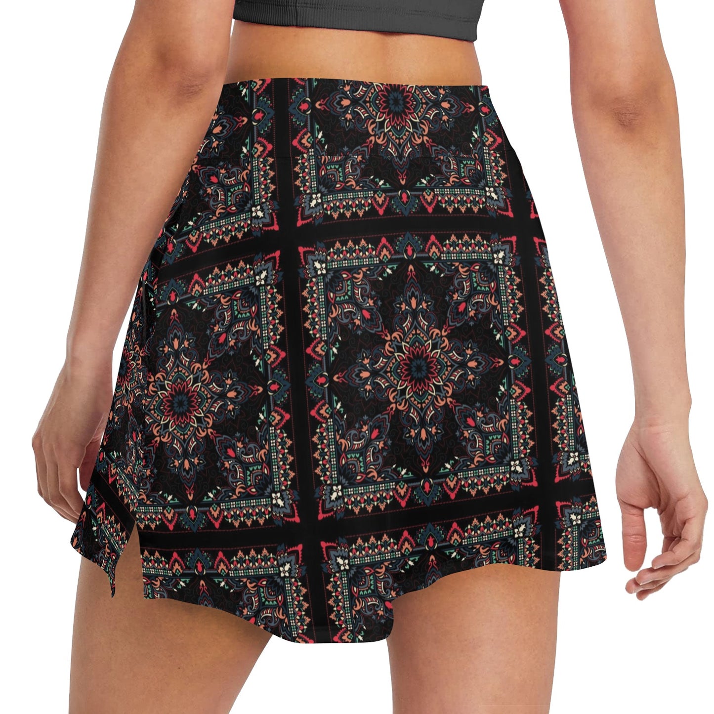 Bandana Print Design LKS307 17" Golf & Pickleball Skort with Pockets