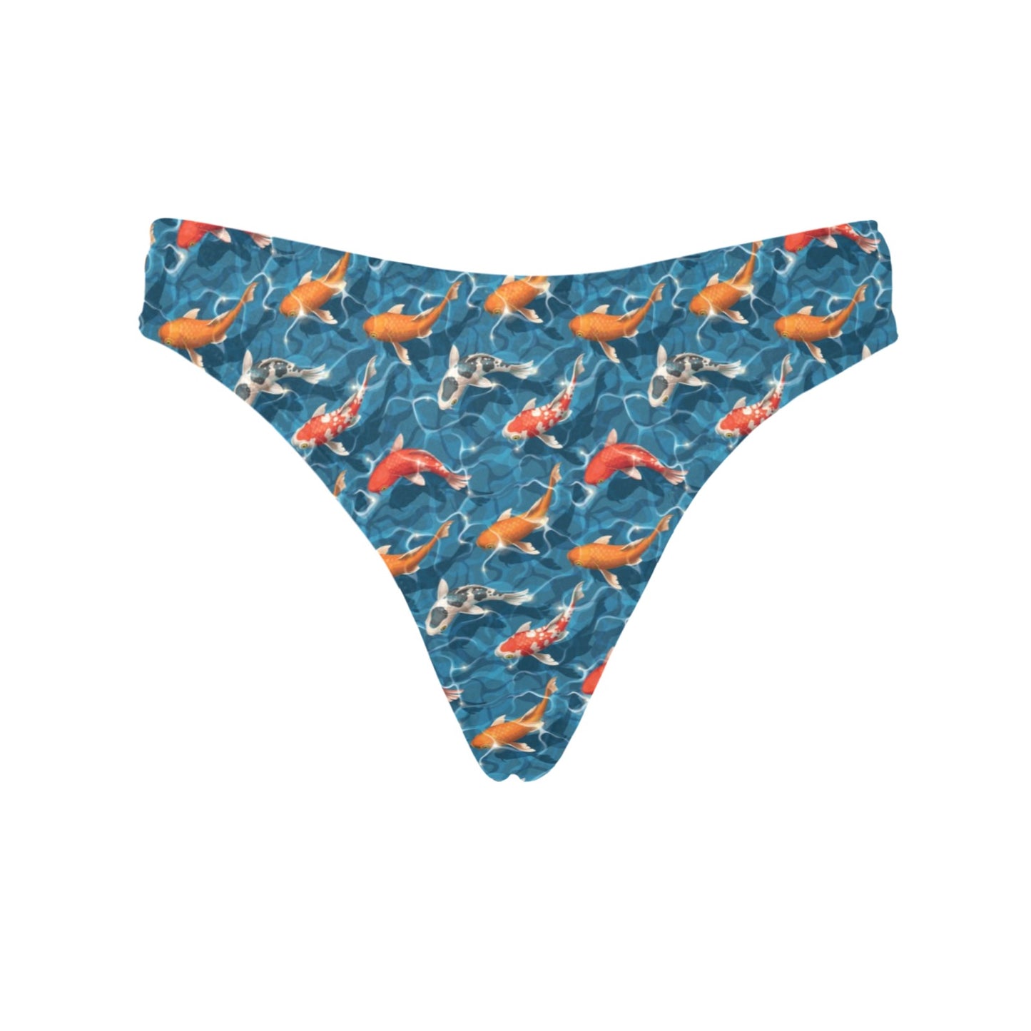 Koi Carp Water Design Themed Print Women's Thongs