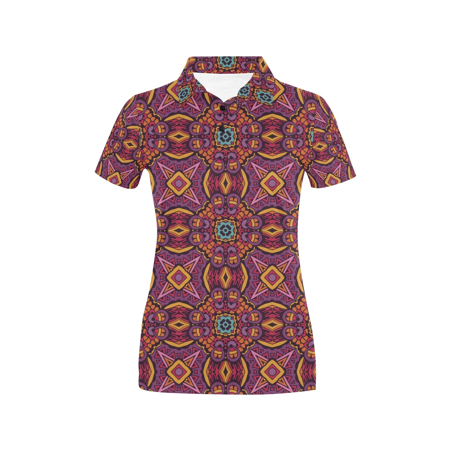 Bohemian Pattern Print Design 10 Women's Polo Shirt