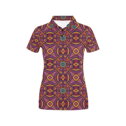 Bohemian Pattern Print Design 10 Women's Polo Shirt