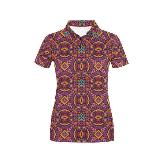 Bohemian Pattern Print Design 10 Women's Polo Shirt
