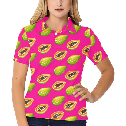 Papaya Pattern Print Design PP02 Women's Polo Shirt