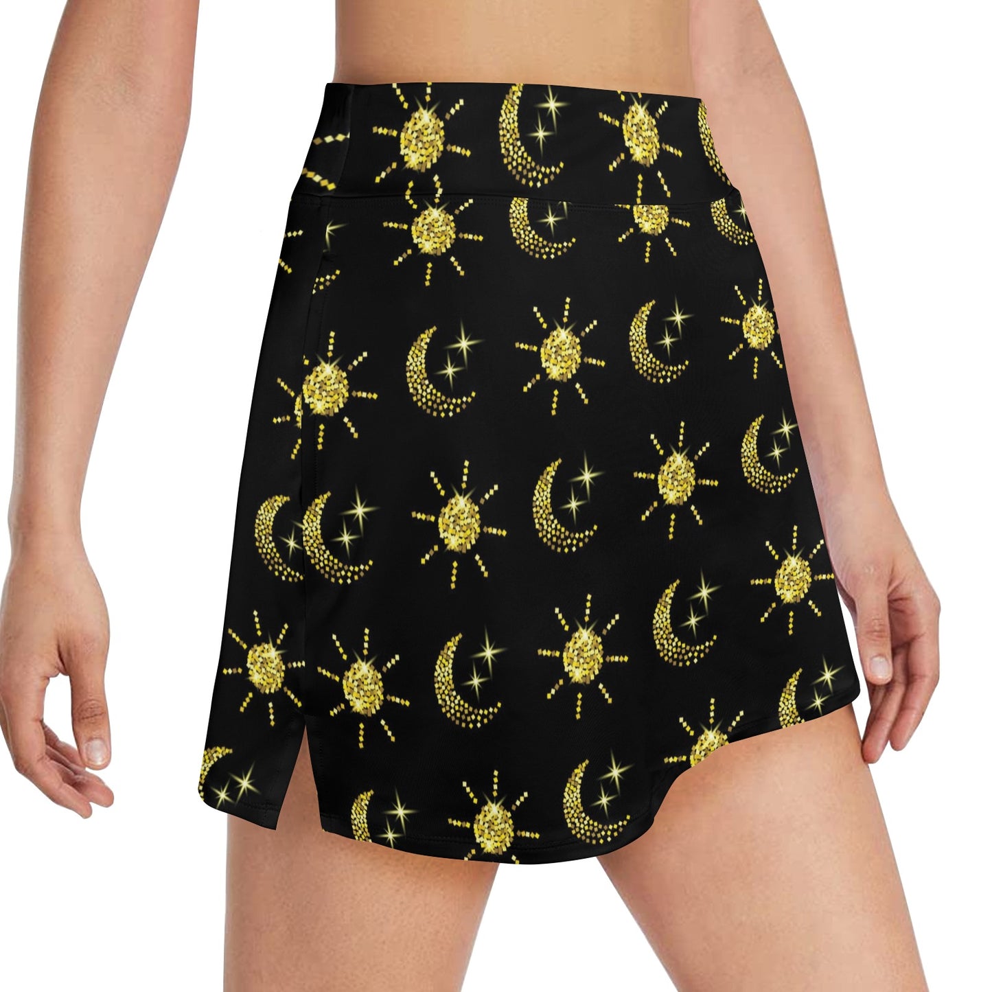 Sun Moon Print Design LKS304 17" Golf & Pickleball Skort with Pockets