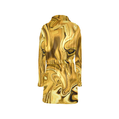 Liquid Pattern Print Design 03 Women's Fleece Robe