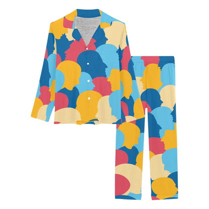 Psychology Pattern Print Design A02 Women's Long Pajama Set