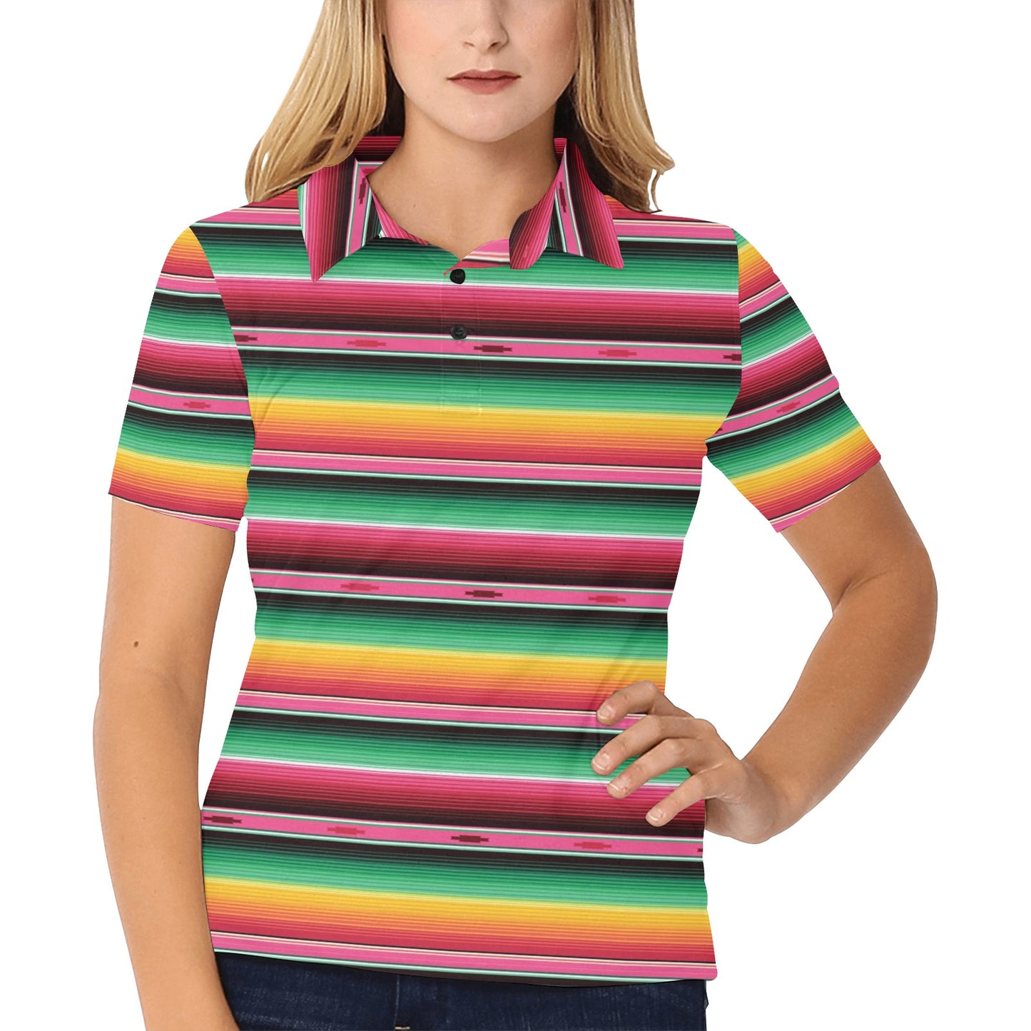Mexican Blanket Classic Print Pattern Women's Polo Shirt
