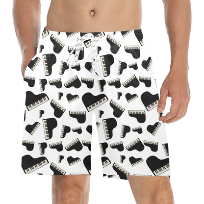 Piano Print Design LKS405 Men's Swim Trunks Beach Shorts