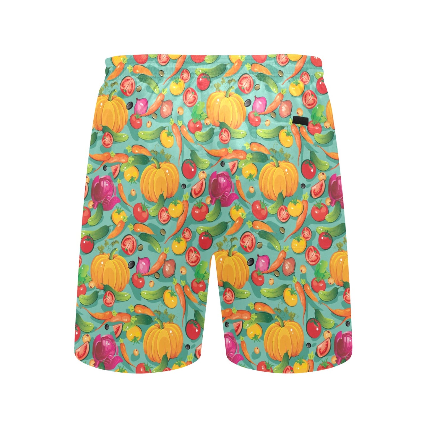 Vegan Colorful Themed Design Print Men's Swim Trunks Beach Shorts