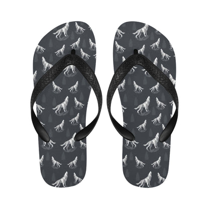 Wolf Print Design LKS303 Flip Flops