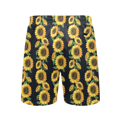 Sunflower Print Design LKS306 Men's Swim Trunks Beach Shorts