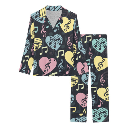 Music note Pattern Print Design A03 Women's Long Pajama Set
