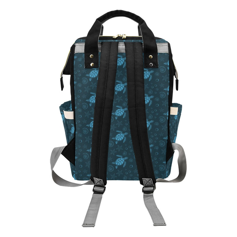 Sea Turtle Print Design LKS308 Diaper Bag Backpack