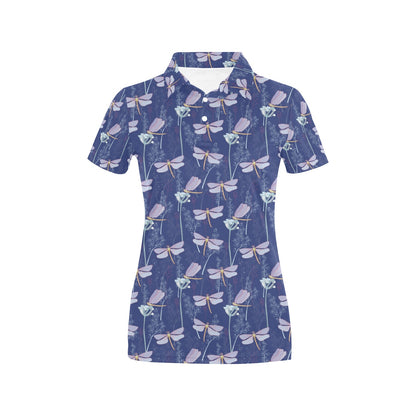 Dragonfly Print Design LKS401 Women's Polo Shirt