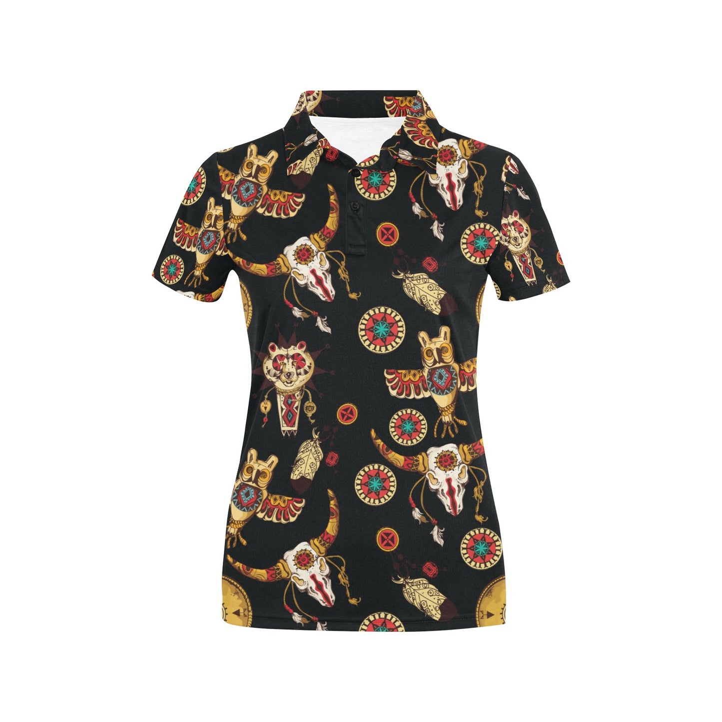 Native American Symbol Pattern Women's Polo Shirt