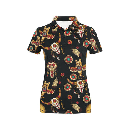 Native American Symbol Pattern Women's Polo Shirt