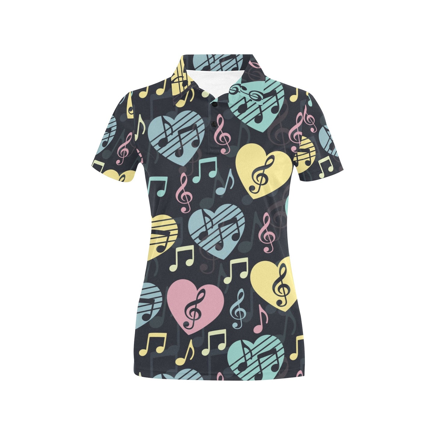 Music note Pattern Print Design A03 Women's Polo Shirt