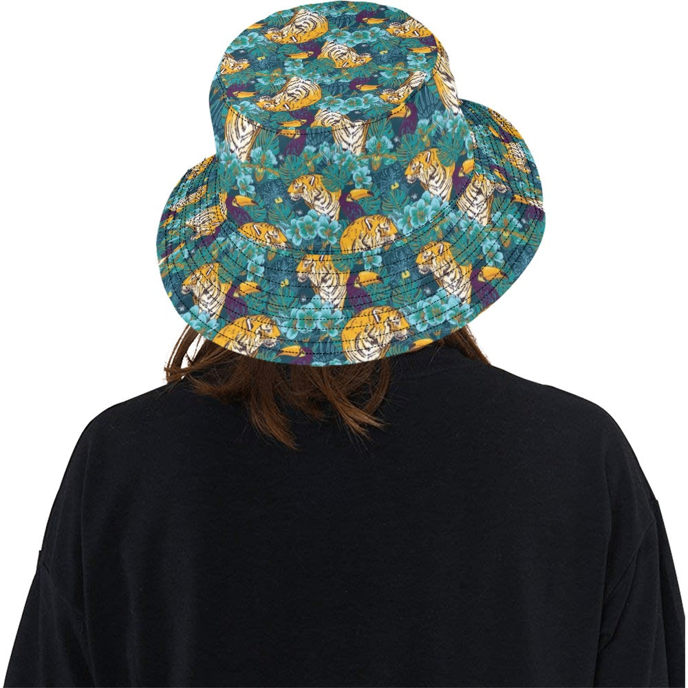 Tiger Tropical Print Design LKS301 Unisex Bucket Hat