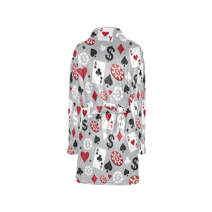Casino Pattern Print Design 01 Women's Fleece Robe