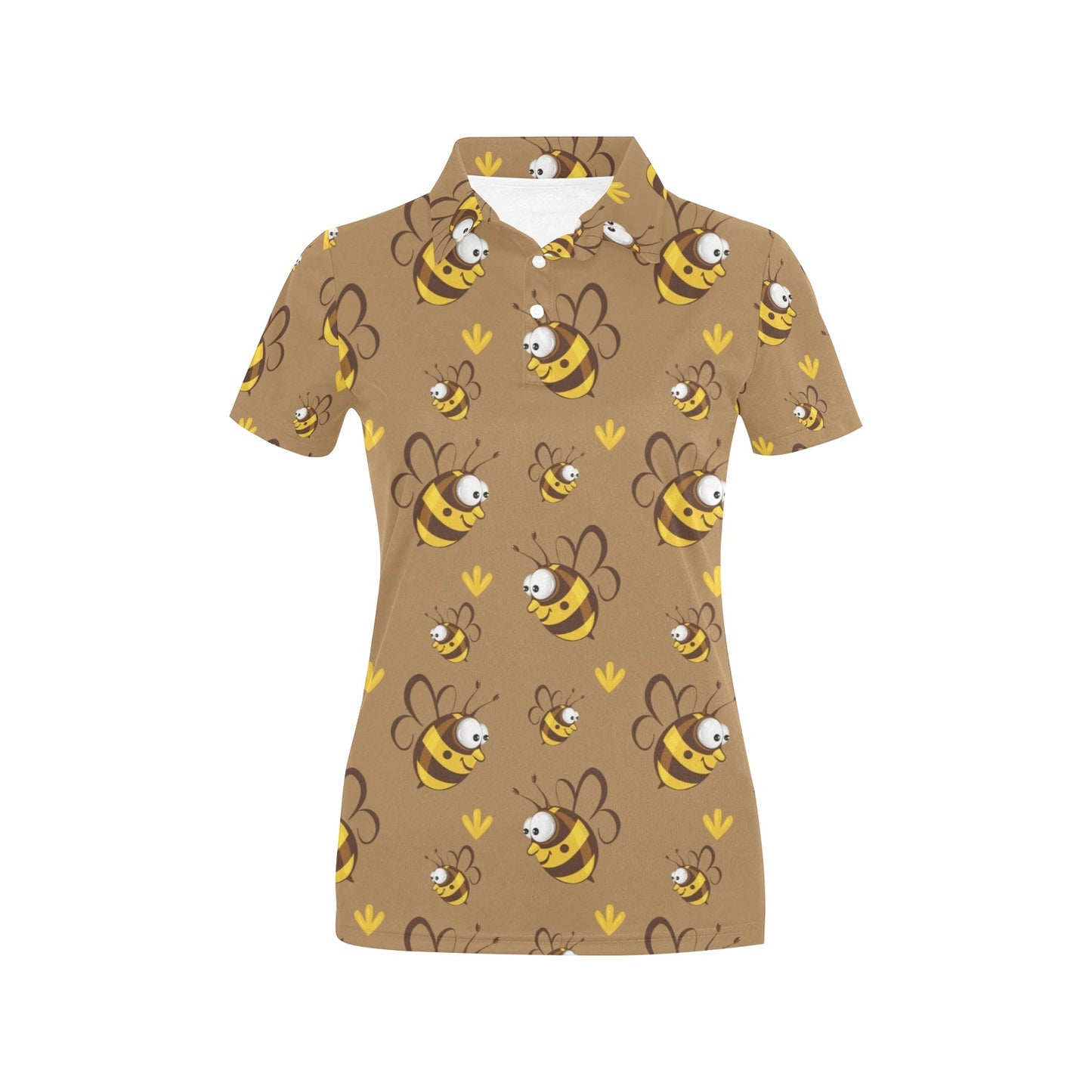 Bee Pattern Print Design BEE09 Women's Polo Shirt