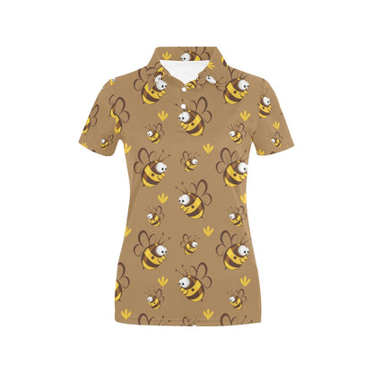 Bee Pattern Print Design BEE09 Women's Polo Shirt