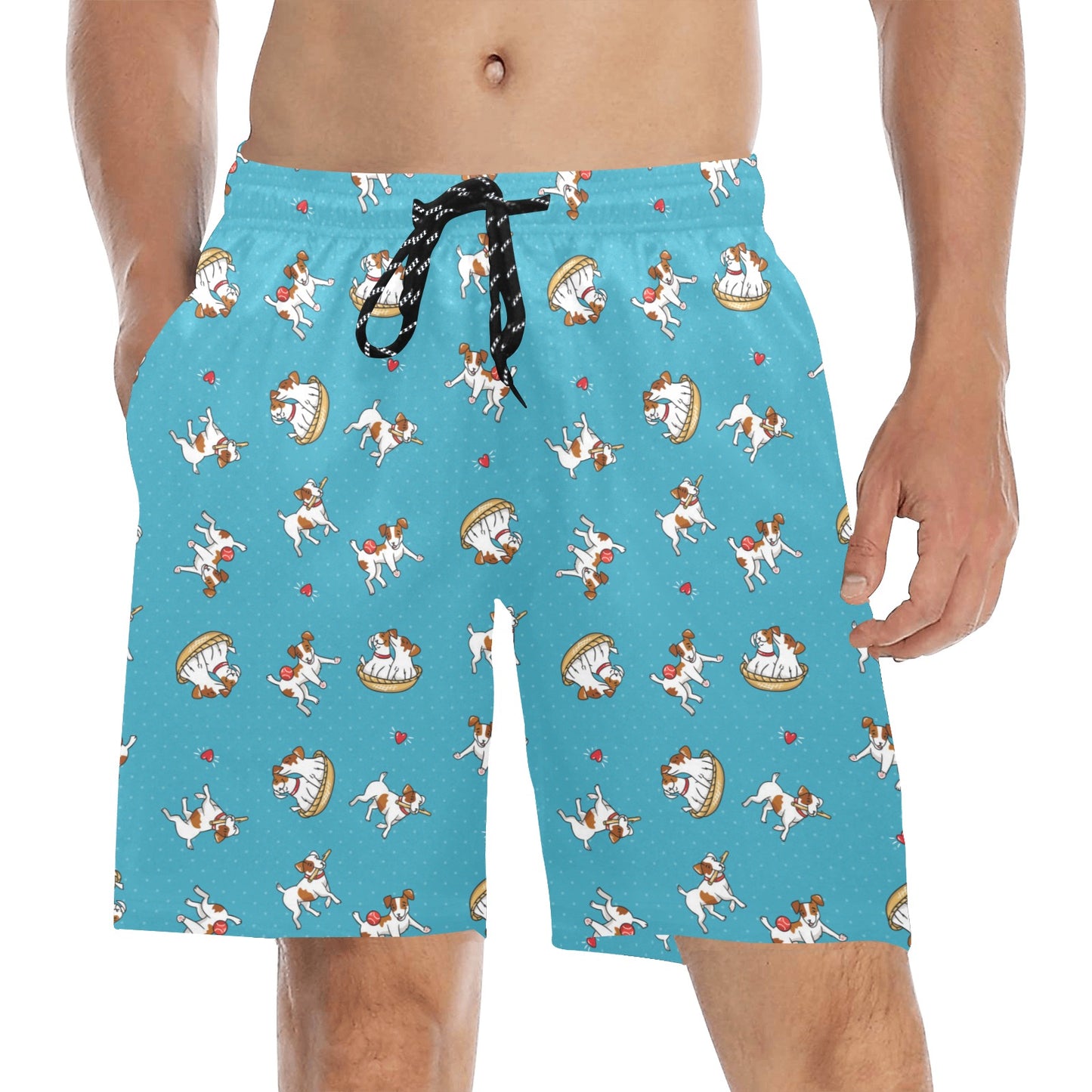 Russell Terriers Playing Print Design LKS305 Men's Swim Trunks Beach Shorts