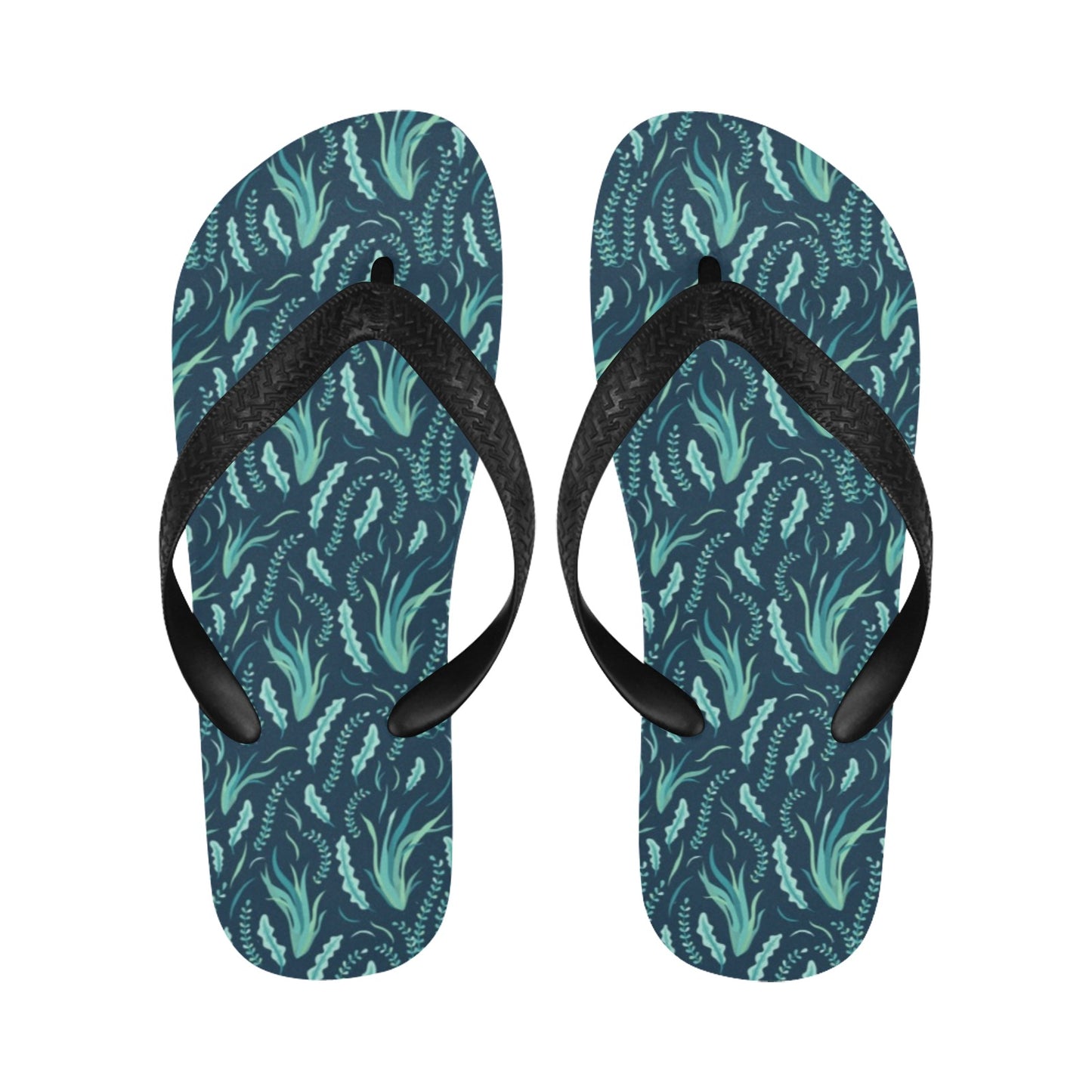 Seaweed Print Design LKS302 Flip Flops