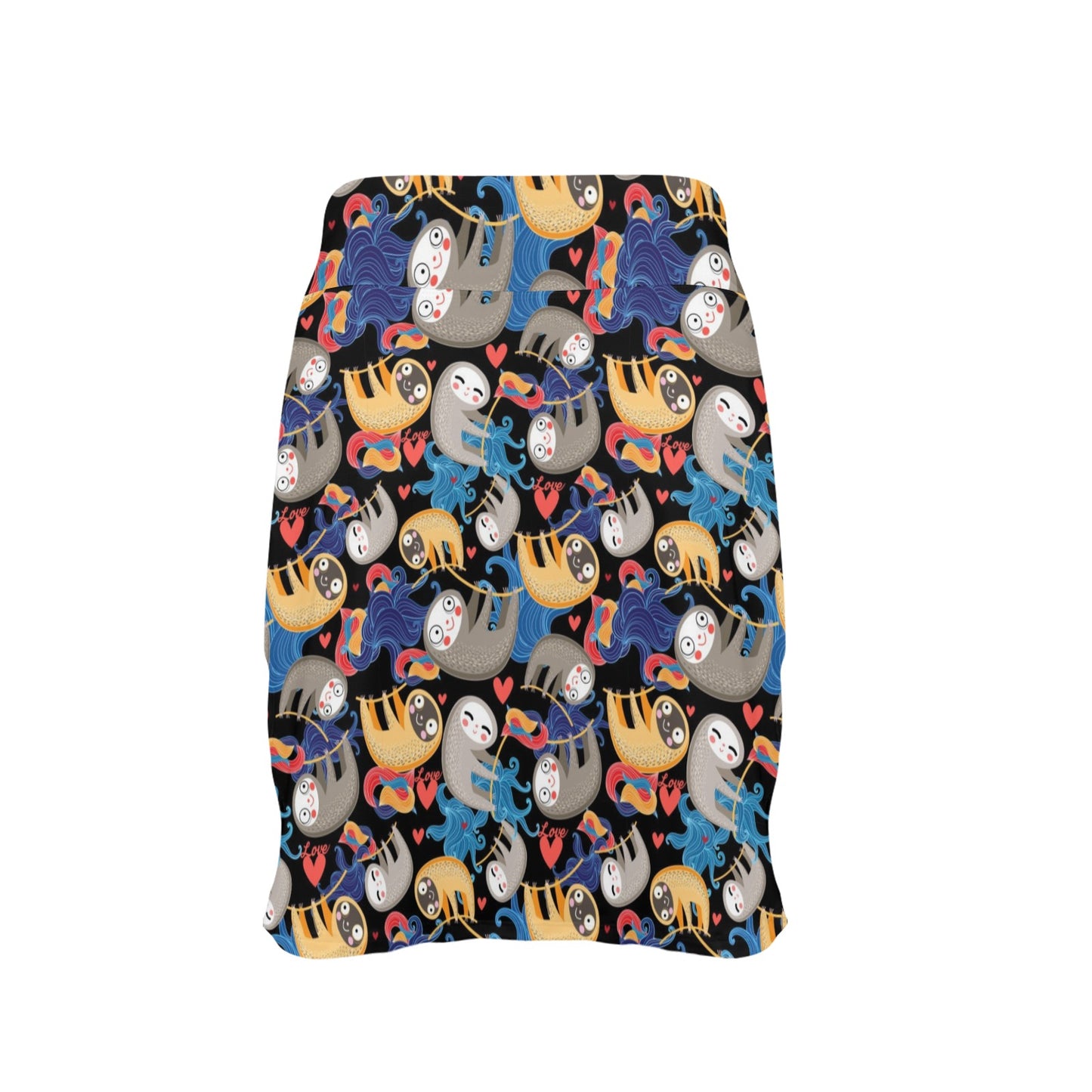 Sloth Cartoon Design Themed Print 17" Golf & Pickleball Skort with Pockets
