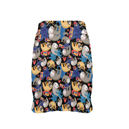 Sloth Cartoon Design Themed Print 17" Golf & Pickleball Skort with Pockets