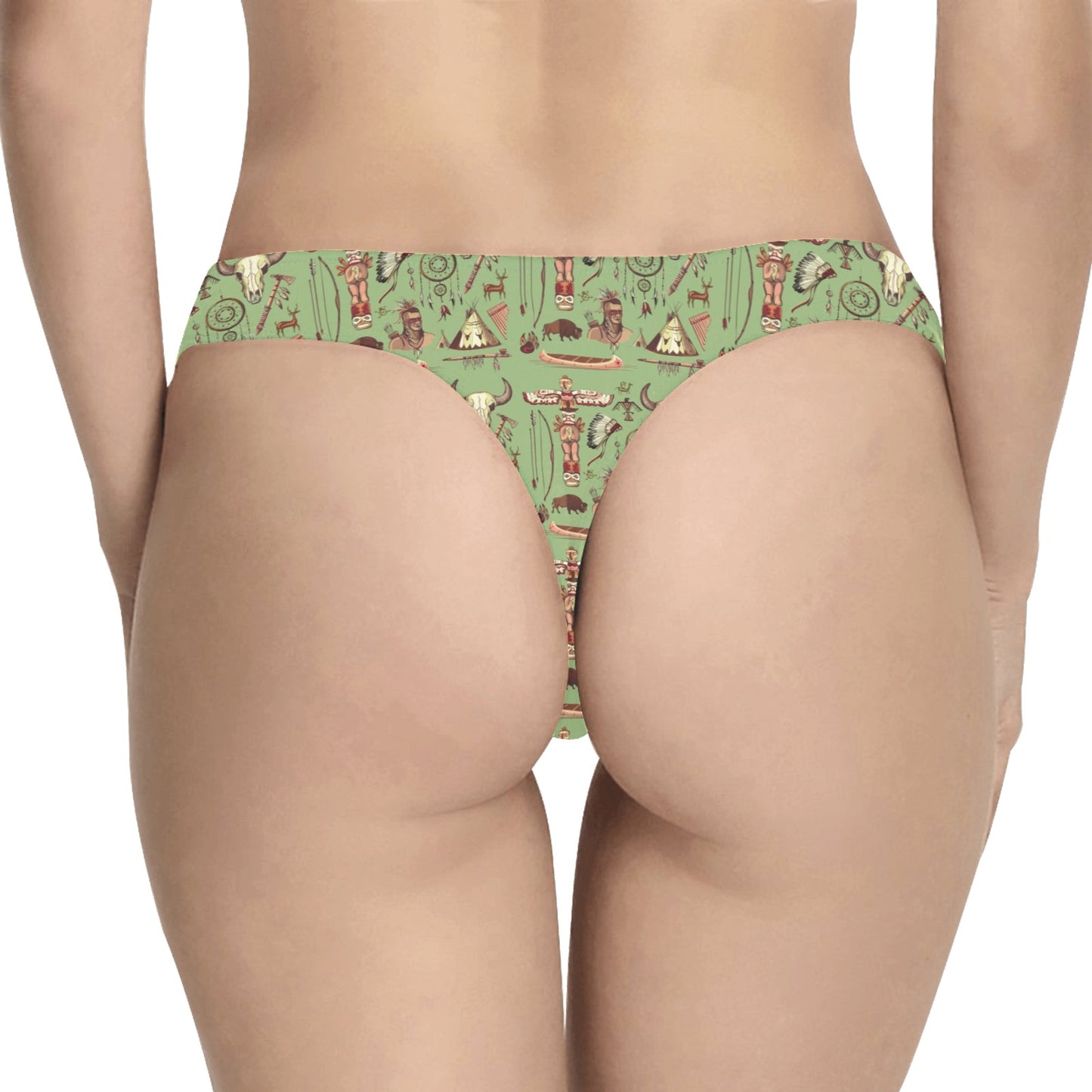 Native Indian Themed Design Print Women's Thongs