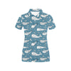 Humpback Whale Pattern Print Design 03 Women's Polo Shirt