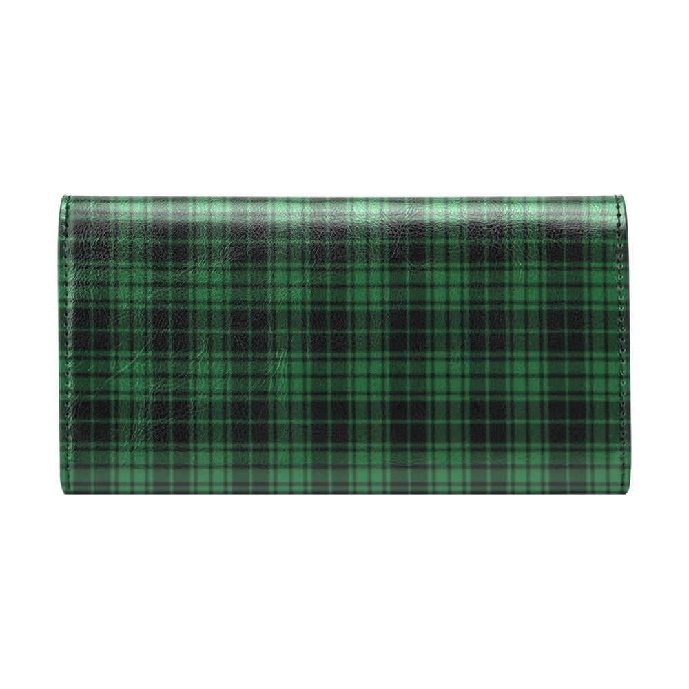 Green Tartan Plaid Pattern Women's Trifold Wallet