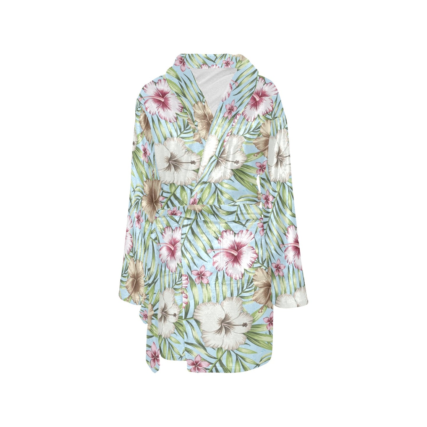Tropical Flower Pattern Print Design TF05 Women's Fleece Robe