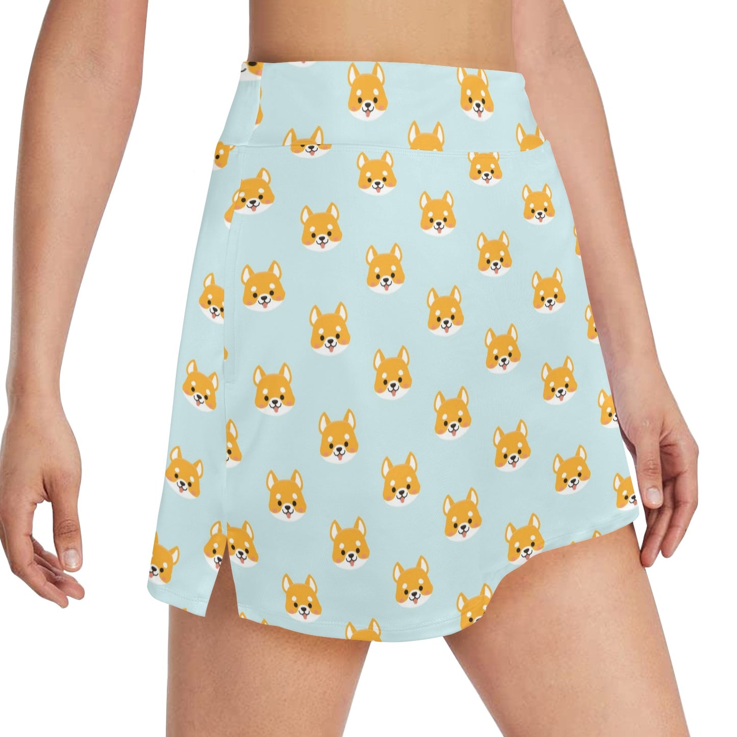 Shiba Inu Print Design LKS301 17" Golf & Pickleball Skort with Pockets