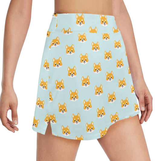 Shiba Inu Print Design LKS301 17" Golf & Pickleball Skort with Pockets