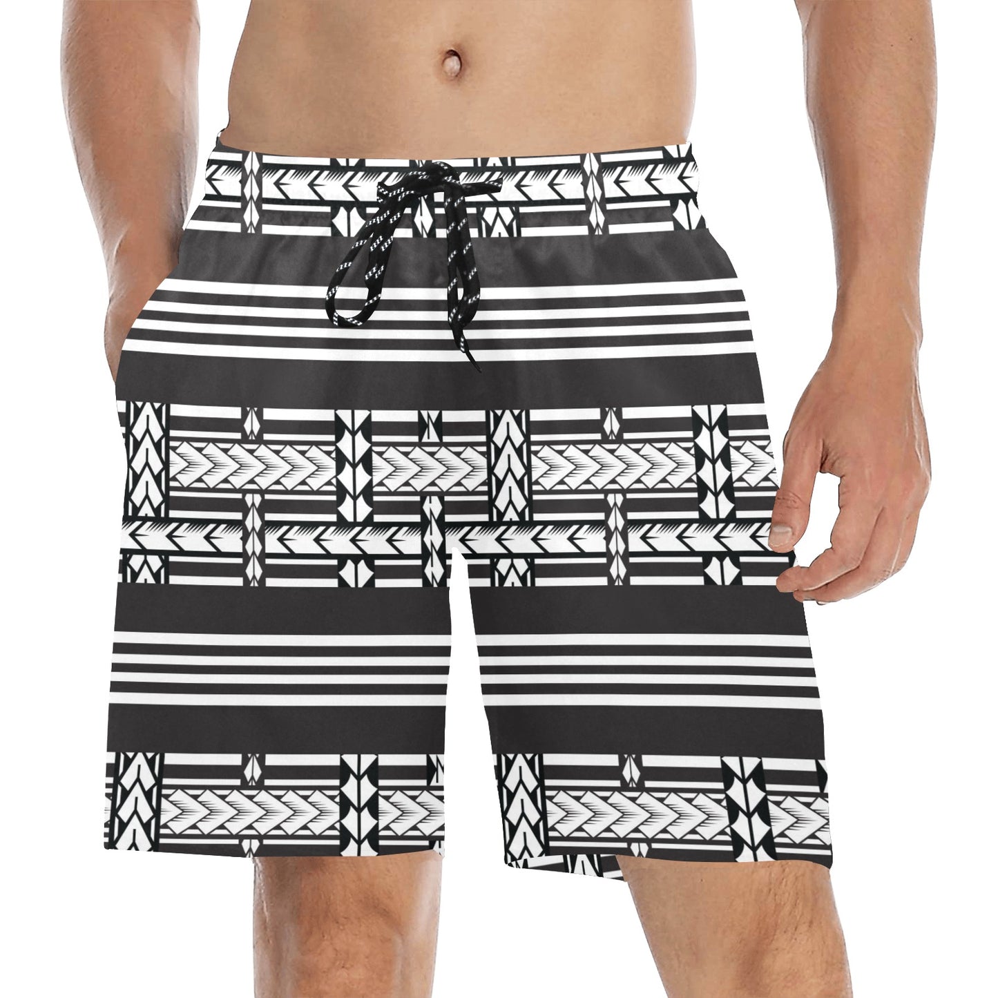 Samoan Tattoo Print Design LKS304 Men's Swim Trunks Beach Shorts