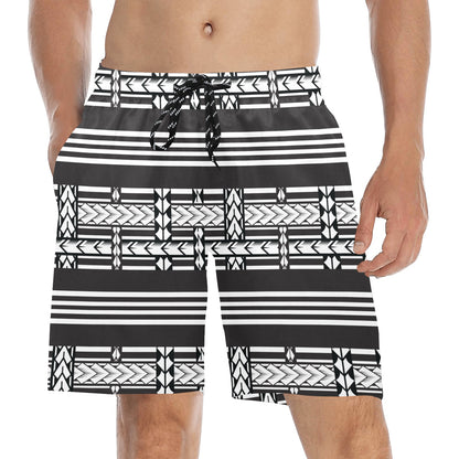 Samoan Tattoo Print Design LKS304 Men's Swim Trunks Beach Shorts