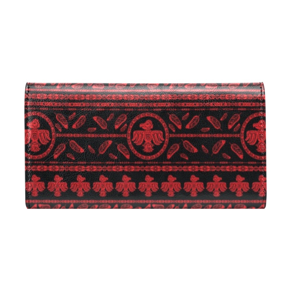 Native American Eagle Themed Print Women's Trifold Wallet