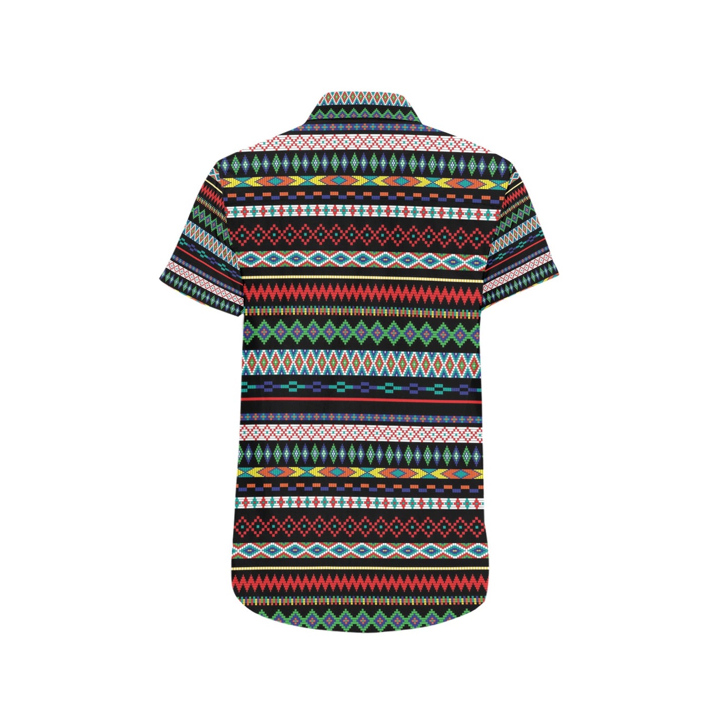 Southwest Pattern Print Design LKS302 Men Short Sleeve Button Up Shirt