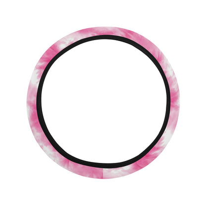 Tie Dye Pink Print Design LKS304 Steering Wheel Cover with Elastic Edge