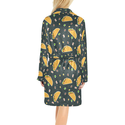 Taco Pattern Print Design TC02 Women's Fleece Robe