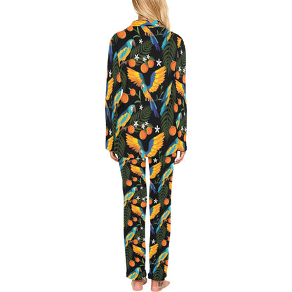 Macaw Pattern Print Design 03 Women's Long Pajama Set