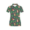 Hedgehog Cactus Pattern Print Design 04 Women's Polo Shirt