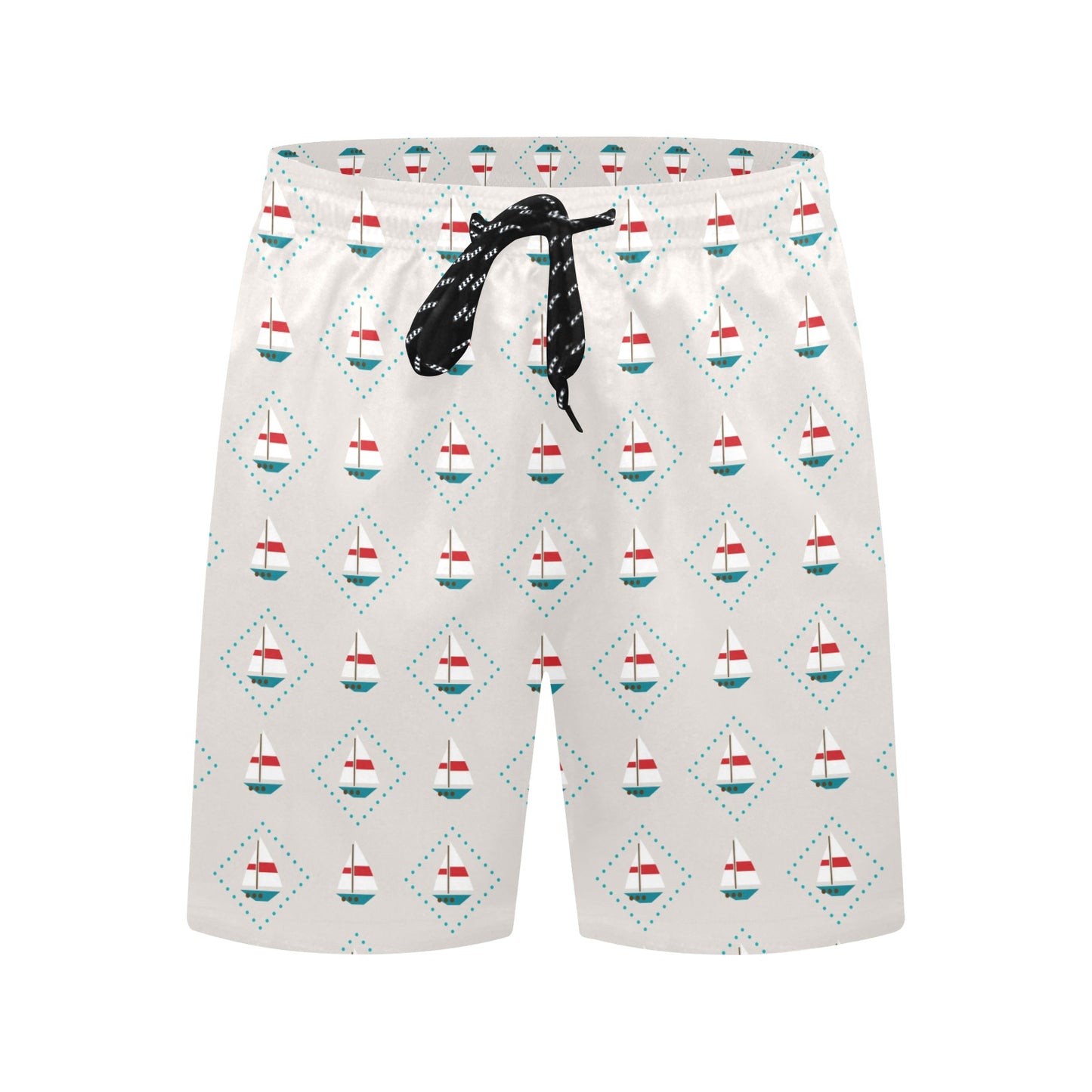 Sailboat Print Design LKS301 Men's Swim Trunks Beach Shorts