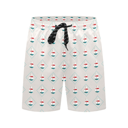Sailboat Print Design LKS301 Men's Swim Trunks Beach Shorts