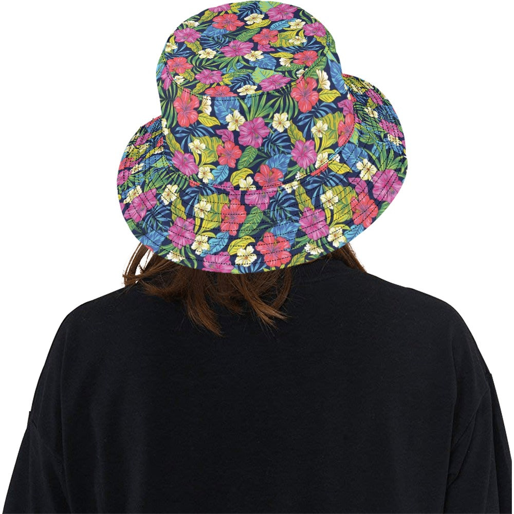 Hibiscus Print Design LKS3010 Unisex Bucket Hat