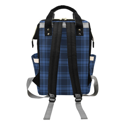 Tartan Blue Print Design LKS304 Diaper Bag Backpack