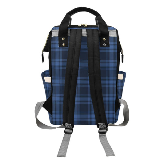 Tartan Blue Print Design LKS304 Diaper Bag Backpack