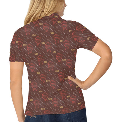 Barbecue Pattern Print Design 01 Women's Polo Shirt