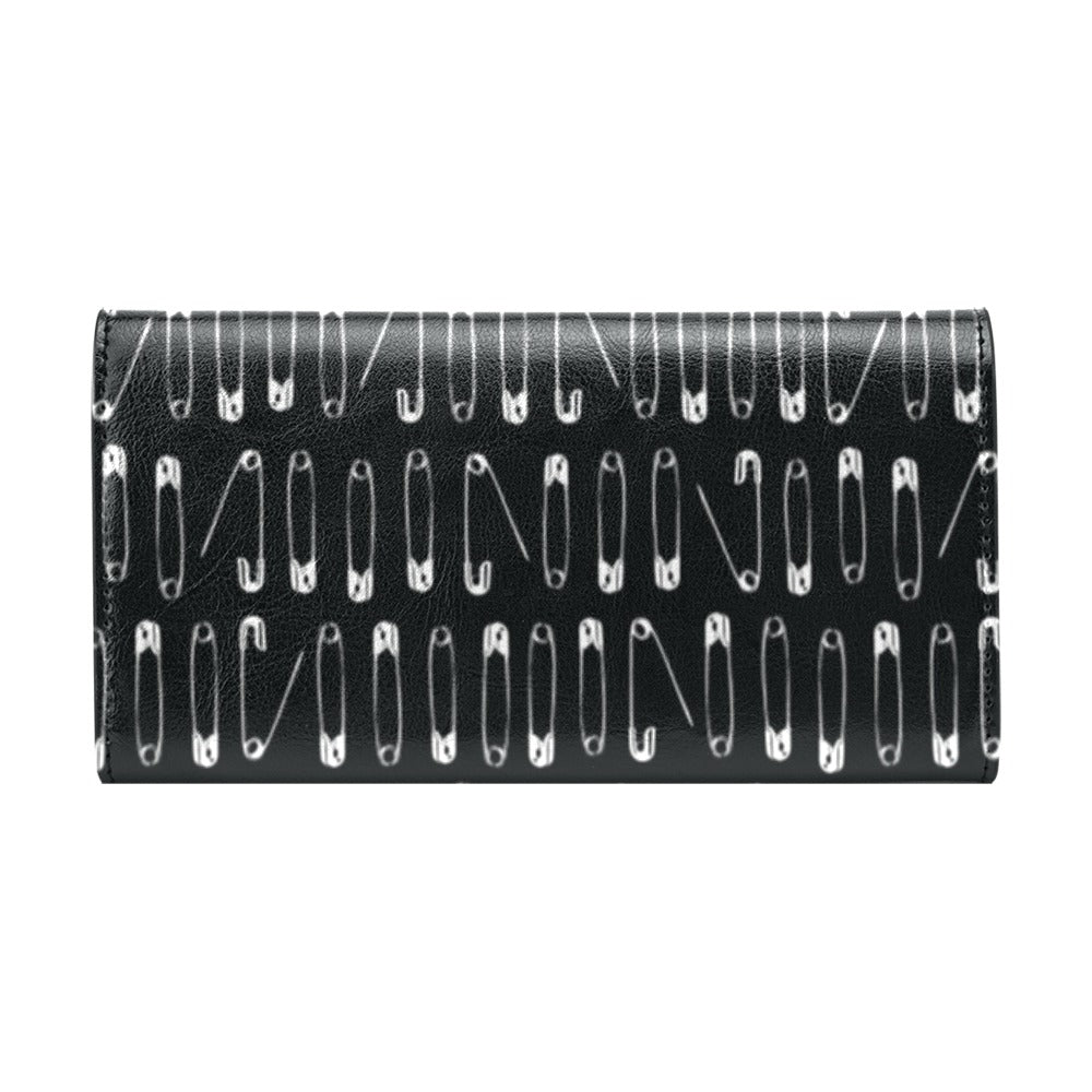 Safety Pin Print Design LKS302 Women's Trifold Wallet