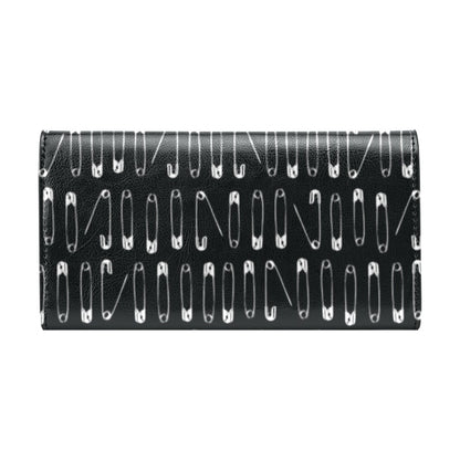 Safety Pin Print Design LKS302 Women's Trifold Wallet